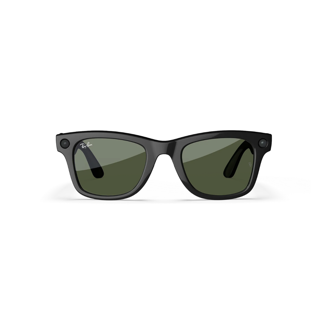 rayban meta wayfarer gen 2 shiny black frame green lenses